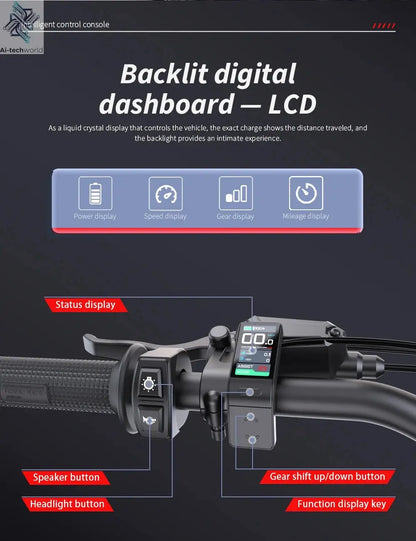 EKXBIKE M1 16800W Peak Electric Dirt Bike 72V/50Ah Electric Bike 85Miles Max Range 62Mph Max Speed Mountain Electric Motorcycle - Ai-TechWorld