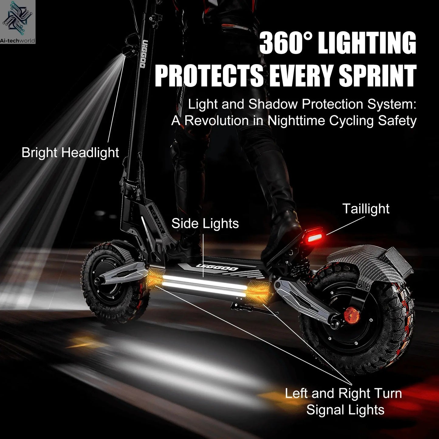 EOEOTWO K2MAX Electric Scooter 45Mph 4000W Peak Dual Motor 40Mile Range EScooter Adults Dual Suspension Fast Charging Scooter Ai-TechWorld 