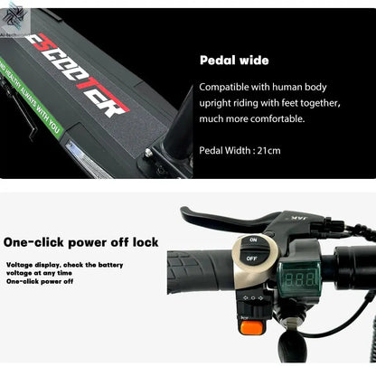 EU USA Warehouse Adult Electric Scooter 48v 13ah 16Ah Escooter Kick Scooter Lightweight Long Range 35-55km Scooters 800w Ai-TechWorld 