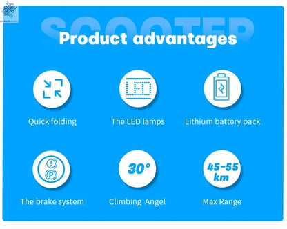 EU USA Warehouse Adult Electric Scooter 48v 13ah 16Ah Escooter Kick Scooter Lightweight Long Range 35-55km Scooters 800w Ai-TechWorld 