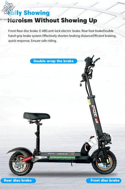 EU USA Warehouse Adult Electric Scooter 48v 13ah 16Ah Escooter Kick Scooter Lightweight Long Range 35-55km Scooters 800w Ai-TechWorld 