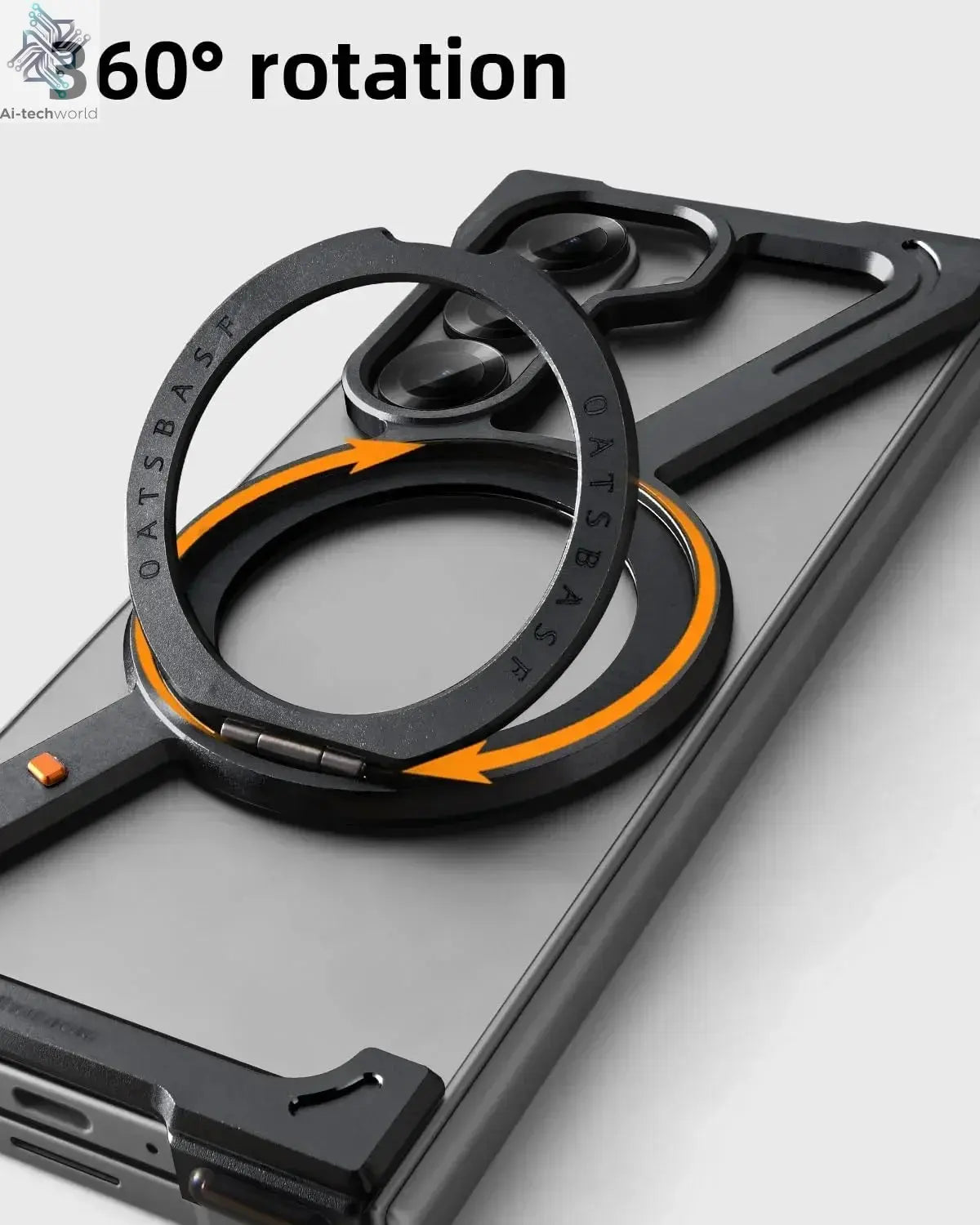 Eary Frameless Case for Samsung Galaxy Z Fold 7 Magsafe with 360°Rotating Magnetic Stand Metal Shockproof Protector Phone Cover Ai-TechWorld 