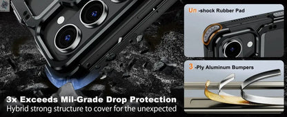 Eary for Samsung Galaxy Z Fold 6 5 Case with Magnetic Stand Magsafe Protective Cover Metals Frameless Bumper Wireless Charging Ai-TechWorld 