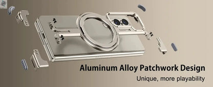 Eary for Samsung Galaxy Z Fold 6 5 Case with Magnetic Stand Magsafe Protective Cover Metals Frameless Bumper Wireless Charging Ai-TechWorld 