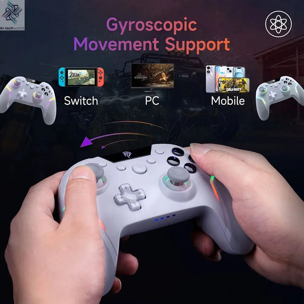 EasySMX Enhanced Controller X20 RGB Gamepad Compatible with PC/Switch/Phone/TV/Steam, Gyroscope Micro Triggers Joystick Ai-TechWorld 