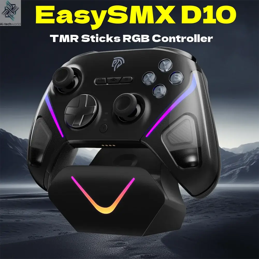 EasySMX TMR Stick Controller D10 Wireless Gamepad Compatible with PC/Switch/Steam/Phone/TV, Charging Dock, Micro Triggers Ai-TechWorld 