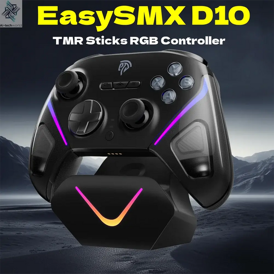 EasySMX TMR Stick Controller D10 Wireless Gamepad Compatible with PC/Switch/Steam/Phone/TV, Charging Dock, Micro Triggers Ai-TechWorld 