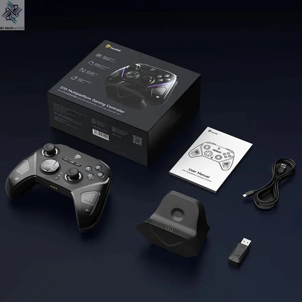EasySMX TMR Stick Controller D10 Wireless Gamepad Compatible with PC/Switch/Steam/Phone/TV, Charging Dock, Micro Triggers Ai-TechWorld 