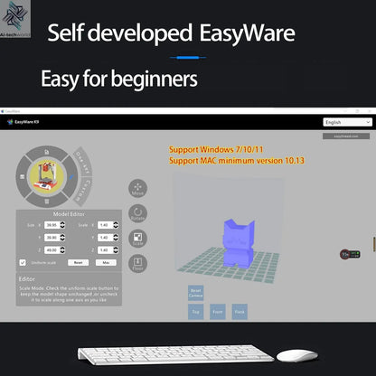 EasyThreed K9 Mini 3D Printer Easy to Use Entry Level Gift 3D Printer FDM TPU PLA Filament 1.75mm Black Ai-TechWorld