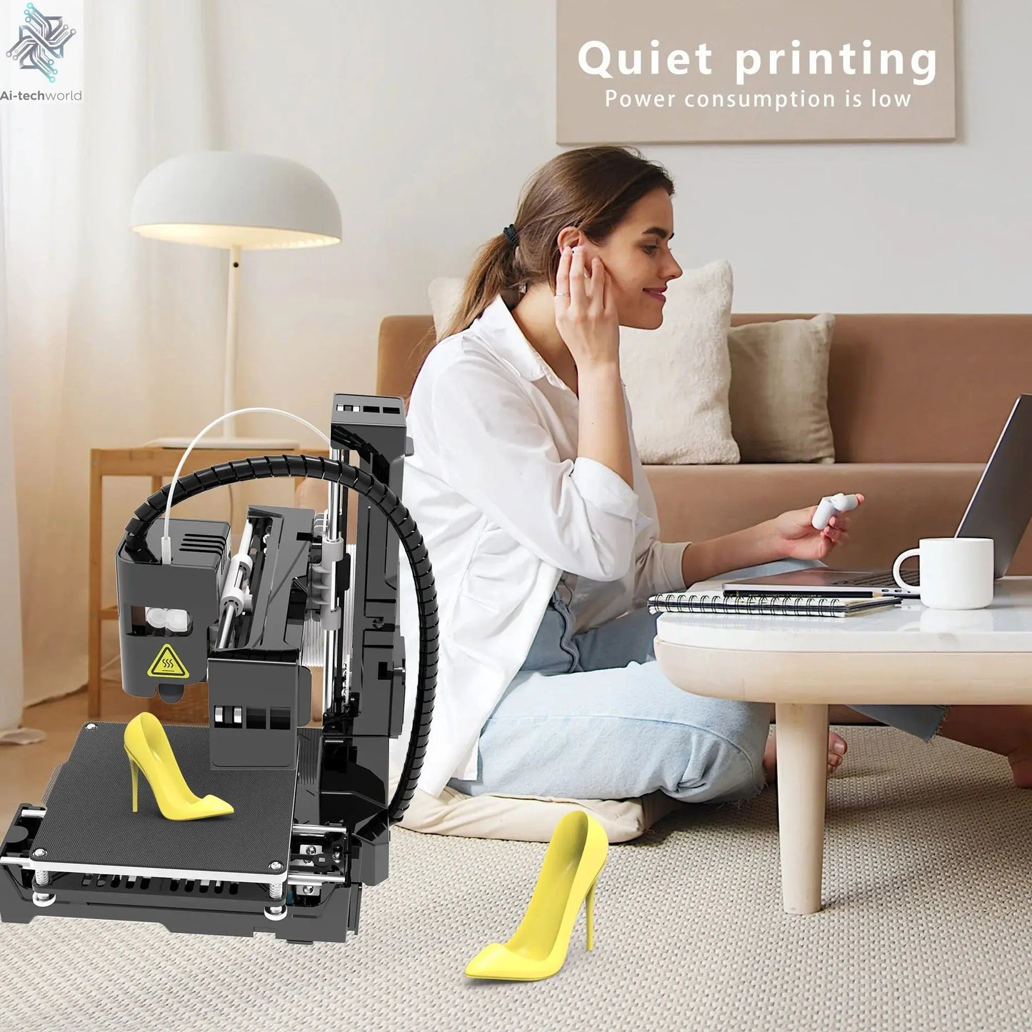 EasyThreed K9 Mini 3D Printer Easy to Use Entry Level Gift 3D Printer FDM TPU PLA Filament 1.75mm Black Ai-TechWorld