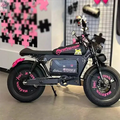 Ebike ZPW Black Warrior 3000W 60V 45AH Camping Motorcycle, Adult Electric Bike 20 Inch Fat Tire Electric Bike Ai-TechWorld 
