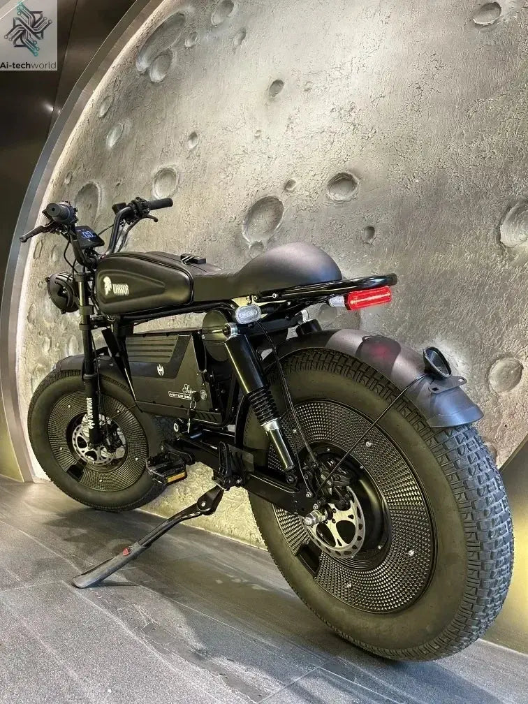 Ebike ZPW Black Warrior 3000W 60V 45AH Camping Motorcycle, Adult Electric Bike 20 Inch Fat Tire Electric Bike Ai-TechWorld 