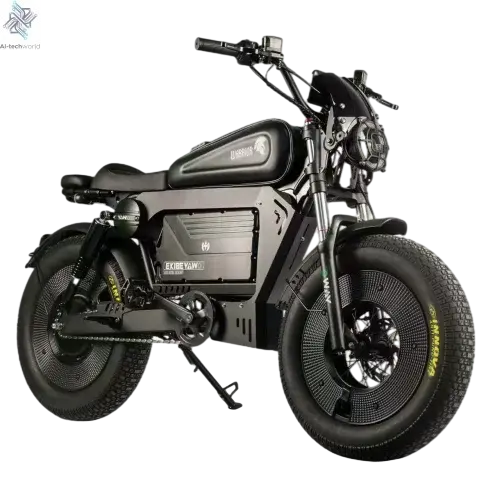 Ebike ZPW Black Warrior 3000W 60V 45AH Camping Motorcycle, Adult Electric Bike 20 Inch Fat Tire Electric Bike Ai-TechWorld 