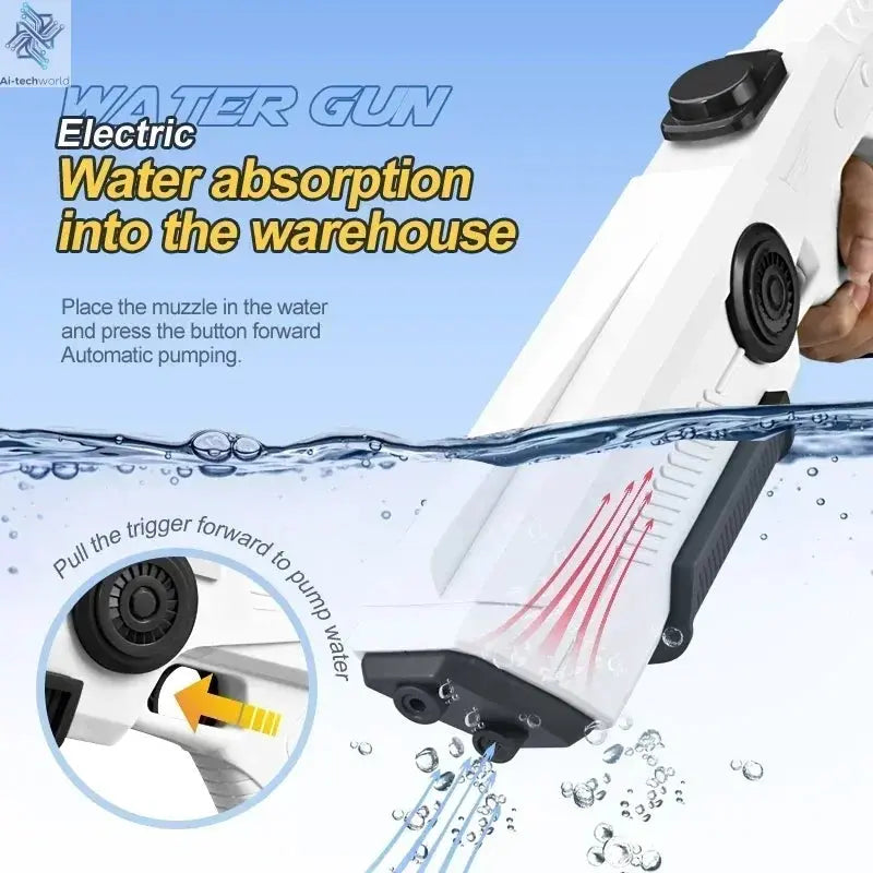 Electric Automatic Water Storage Gun Toys Portable Children Summer Beach Outdoor Fight Fantasy Spray Gun Toys Boy Kid Adult Game Ai-TechWorld 