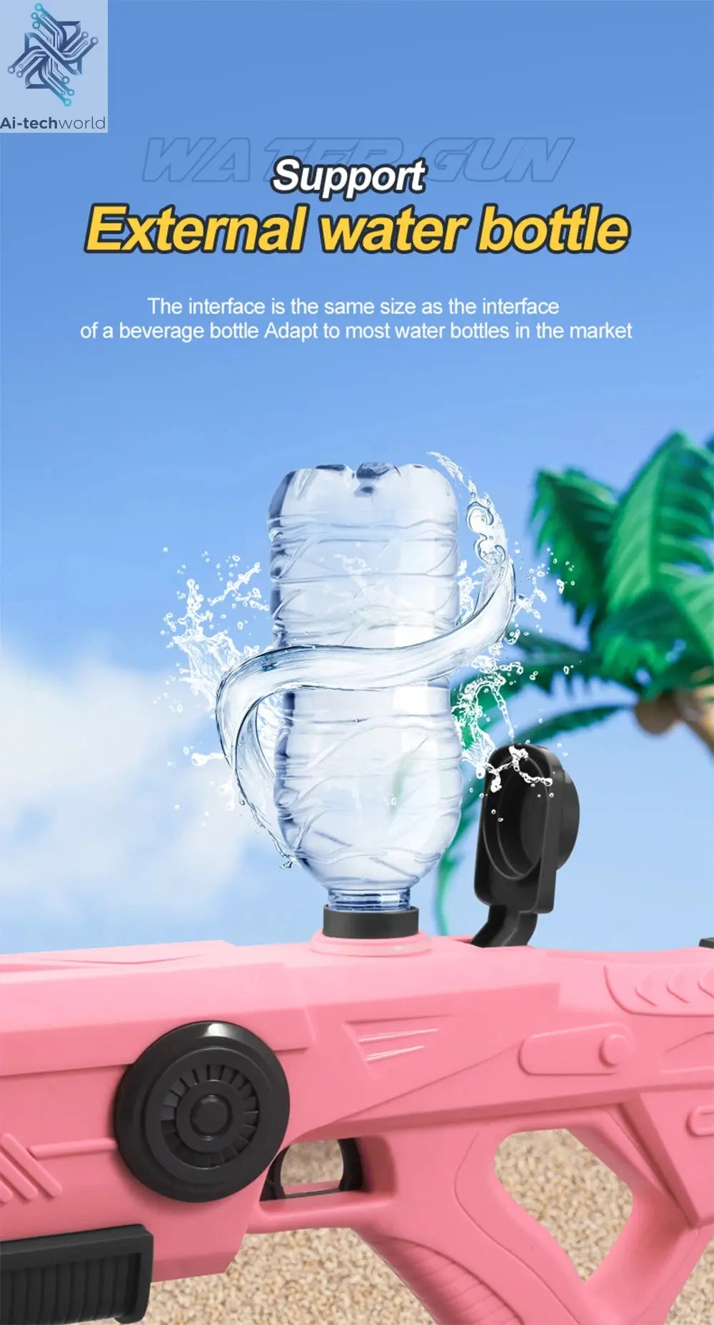 Electric Automatic Water Storage Gun Toys Portable Children Summer Beach Outdoor Fight Fantasy Spray Gun Toys Boy Kid Adult Game Ai-TechWorld 