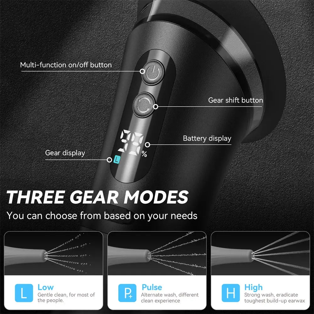 Electric Ear Wax Removal System Water Powered Ear Cleaning Tool with Irrigation Flusher 3 Pressure Settings Safe & Effective Ai-TechWorld 