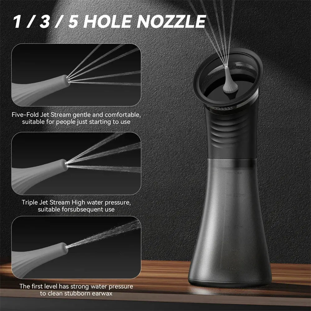 Electric Ear Wax Removal System Water Powered Ear Cleaning Tool with Irrigation Flusher 3 Pressure Settings Safe & Effective Ai-TechWorld 