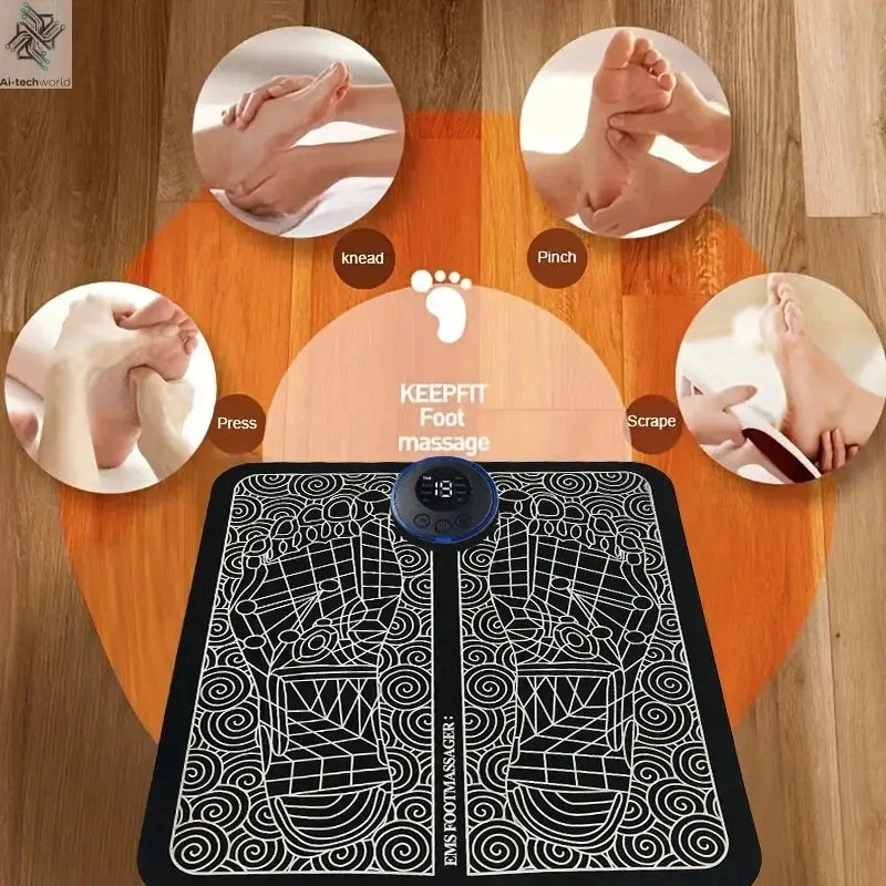Electric Foot Massager Pad Muscle Massage Relaxation Trainer For Massage Fitness Outdoor Sport Home Family Relax Ai-TechWorld 