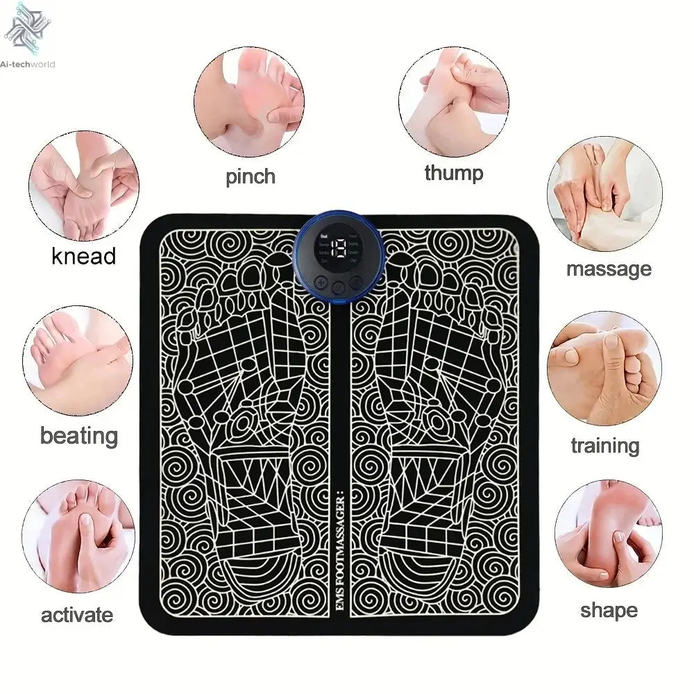 Electric Foot Massager Pad Muscle Massage Relaxation Trainer For Massage Fitness Outdoor Sport Home Family Relax Ai-TechWorld 