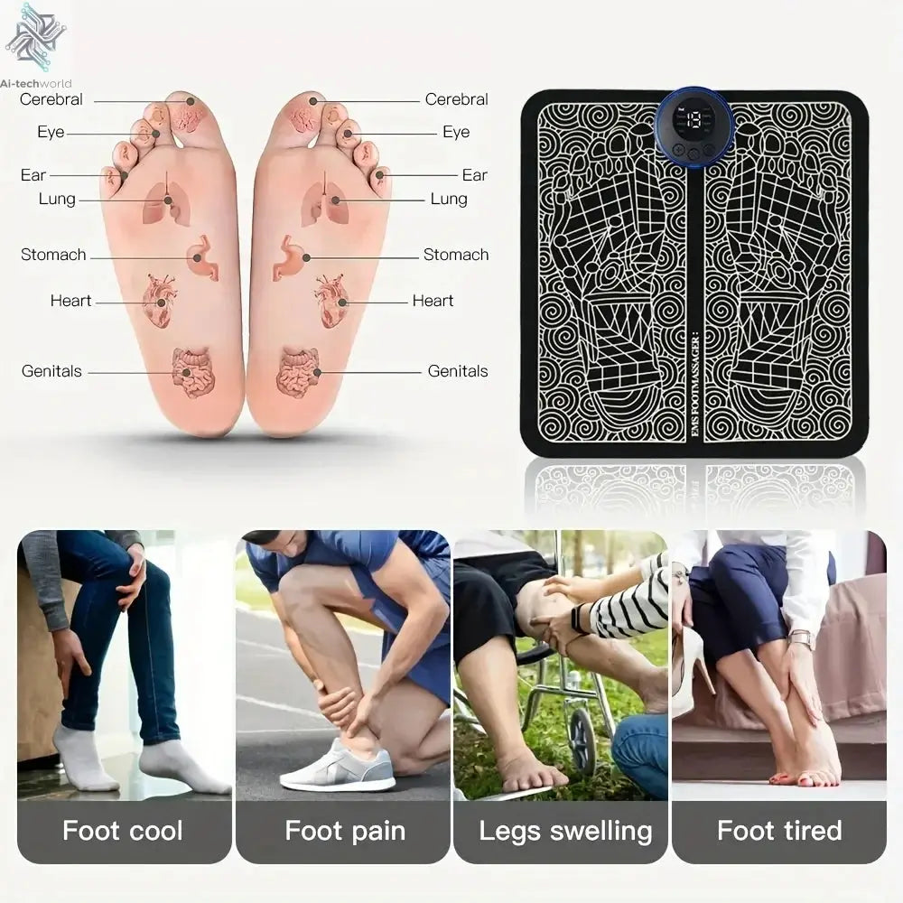 Electric Foot Massager Pad Muscle Massage Relaxation Trainer For Massage Fitness Outdoor Sport Home Family Relax Ai-TechWorld 