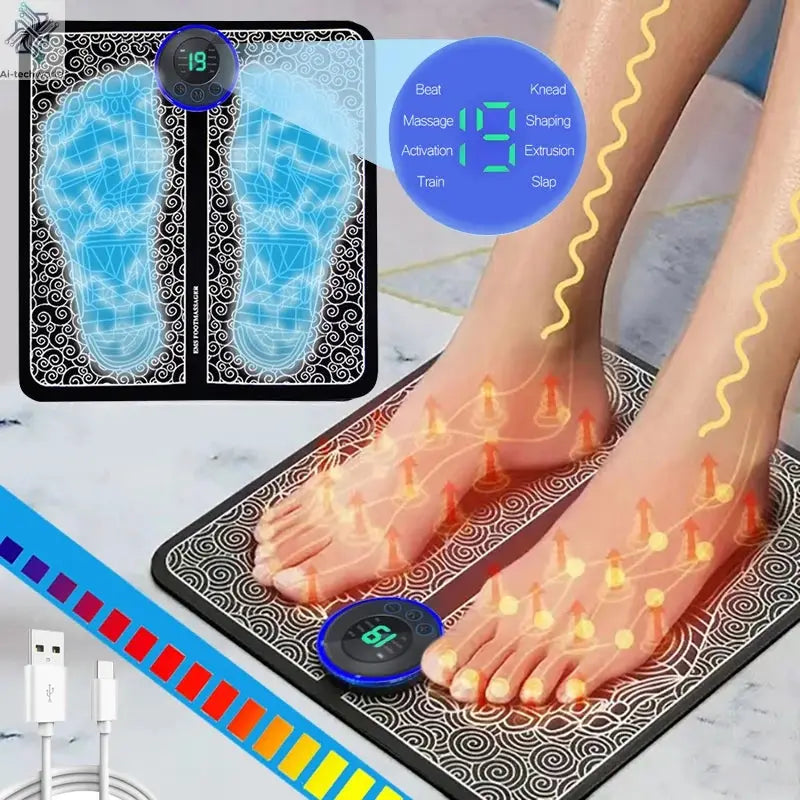 Electric Foot Massager Pad Muscle Massage Relaxation Trainer For Massage Fitness Outdoor Sport Home Family Relax Ai-TechWorld 