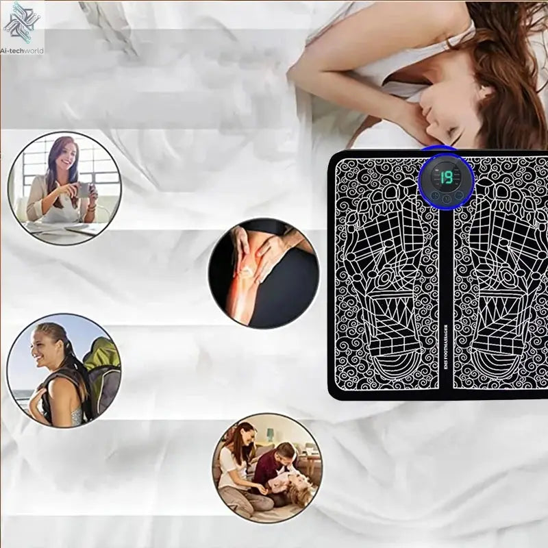 Electric Foot Massager Pad Muscle Massage Relaxation Trainer For Massage Fitness Outdoor Sport Home Family Relax Ai-TechWorld 