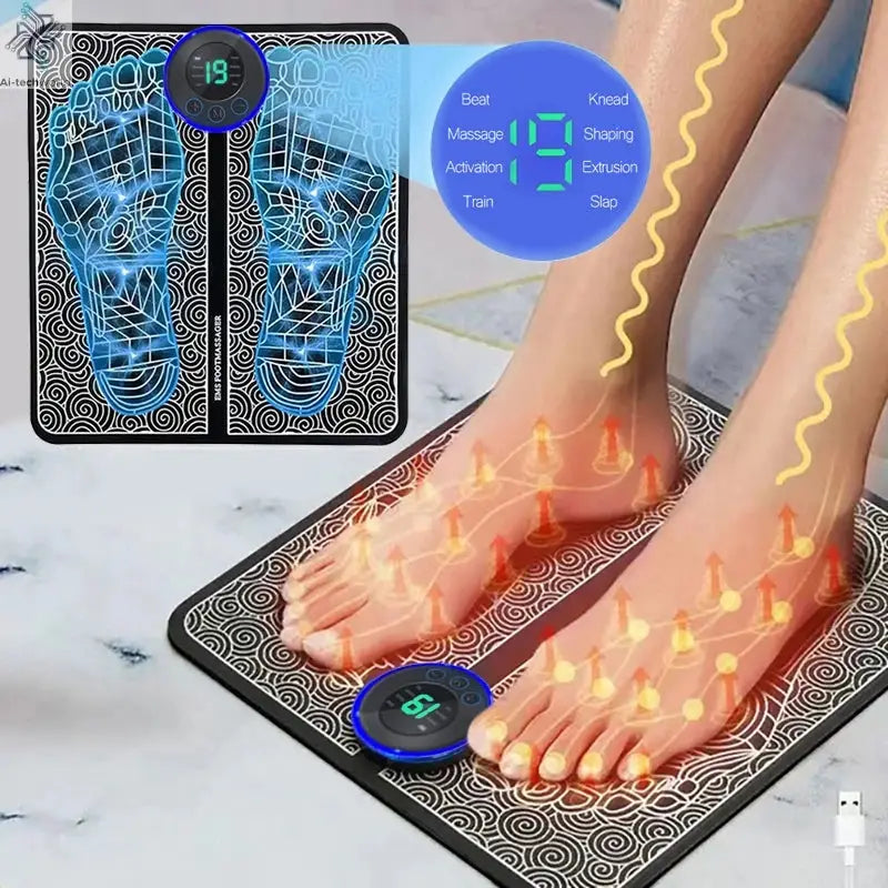 Electric Foot Massager Pad Muscle Massage Relaxation Trainer For Massage Fitness Outdoor Sport Home Family Relax Ai-TechWorld 