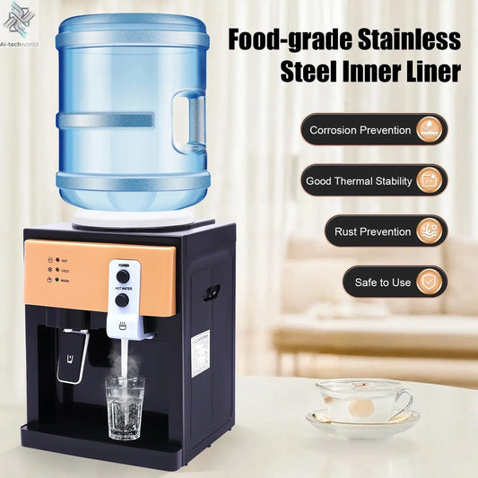 Electric Hot and Cold Water Cooler Dispenser Versatile Desktop Top Loading Water Dispenser for Home Office (110V US / 220V EU) Ai-TechWorld 