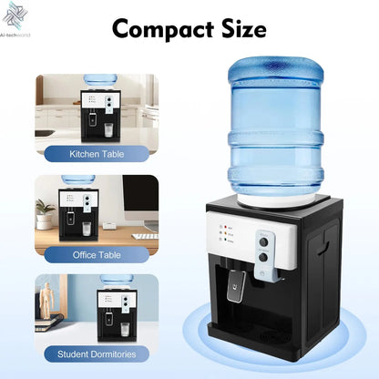 Electric Hot and Cold Water Cooler Dispenser Versatile Desktop Top Loading Water Dispenser for Home Office (110V US / 220V EU) Ai-TechWorld 