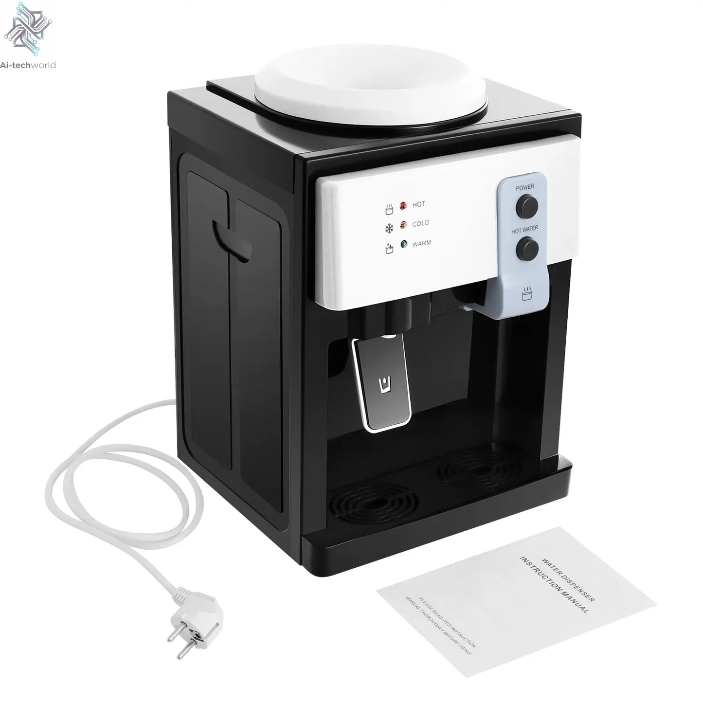 Electric Hot and Cold Water Cooler Dispenser Versatile Desktop Top Loading Water Dispenser for Home Office (110V US / 220V EU) Ai-TechWorld 