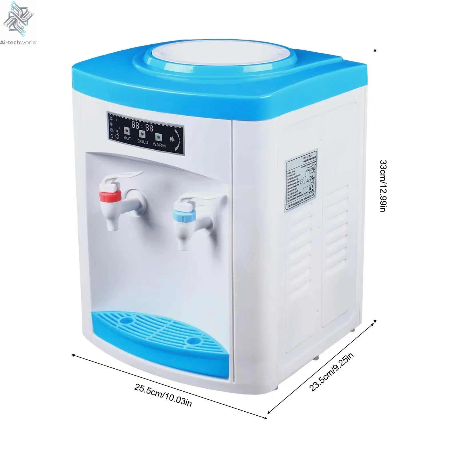 Electric Hot and Cold Water Cooler Dispenser Versatile Desktop Top Loading Water Dispenser for Home Office (110V US / 220V EU) Ai-TechWorld 