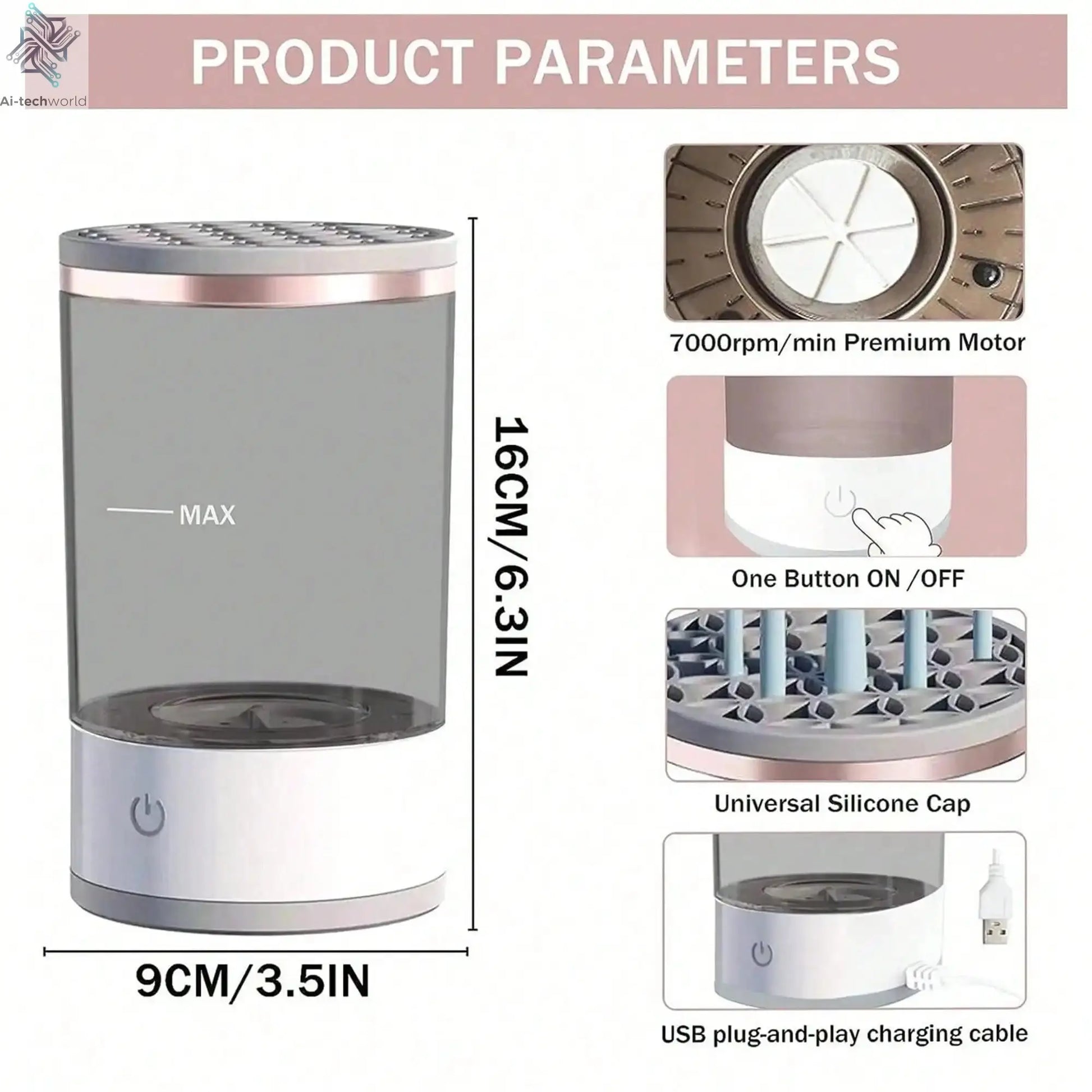 Electric Makeup Brush Cleaner Machine Ai-TechWorld 