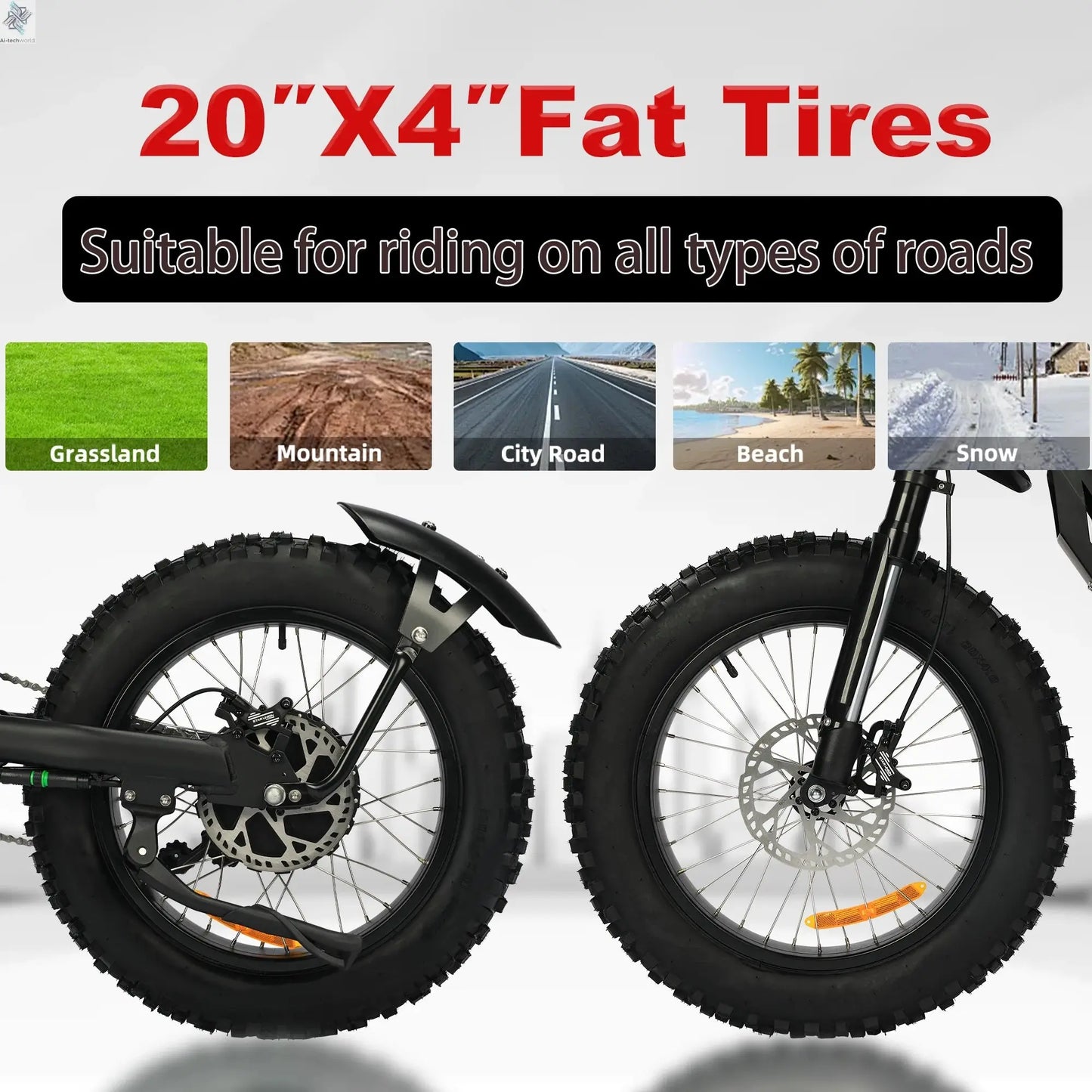 Electric Mountain Bike for Adults, 3000W E-bike , 45 MPH & 60 Miles Range, 60V 25AH Removable Battery Dual Shock Absorber E Bike Ai-TechWorld 