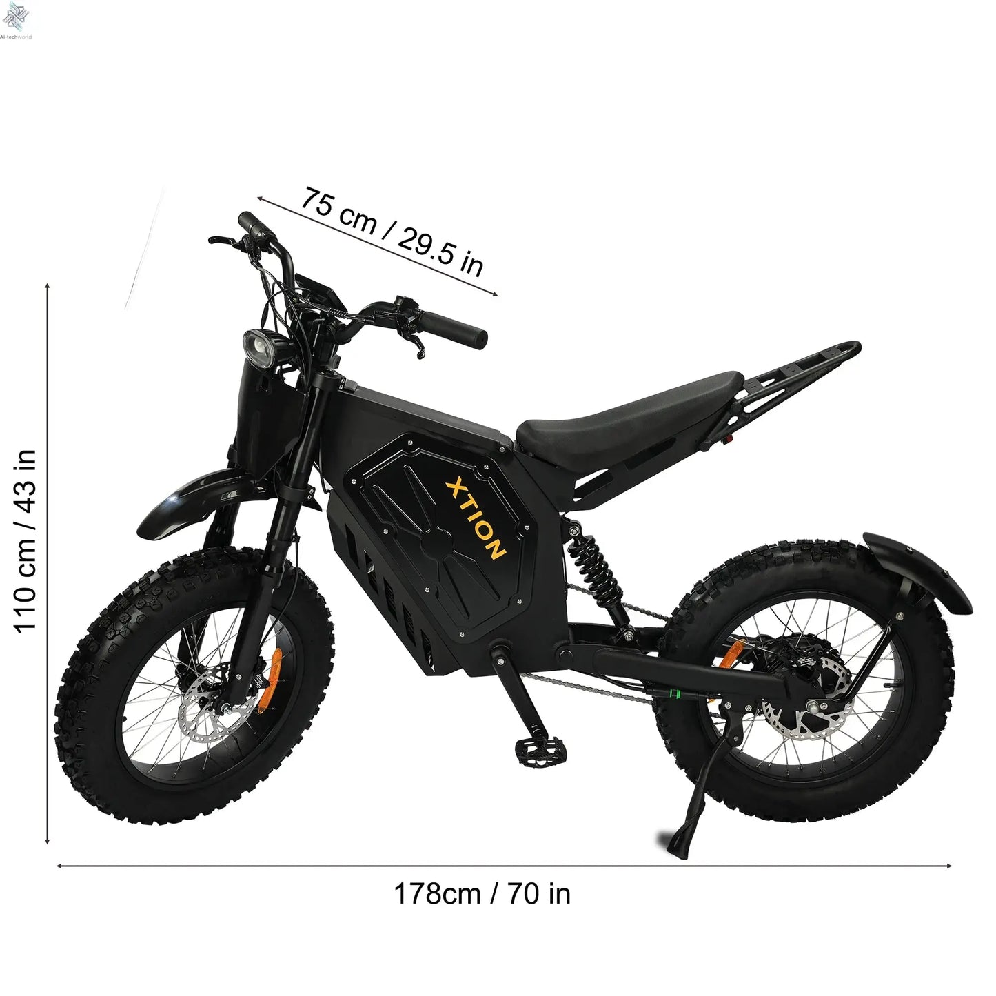 Electric Mountain Bike for Adults, 3000W E-bike , 45 MPH & 60 Miles Range, 60V 25AH Removable Battery Dual Shock Absorber E Bike Ai-TechWorld 