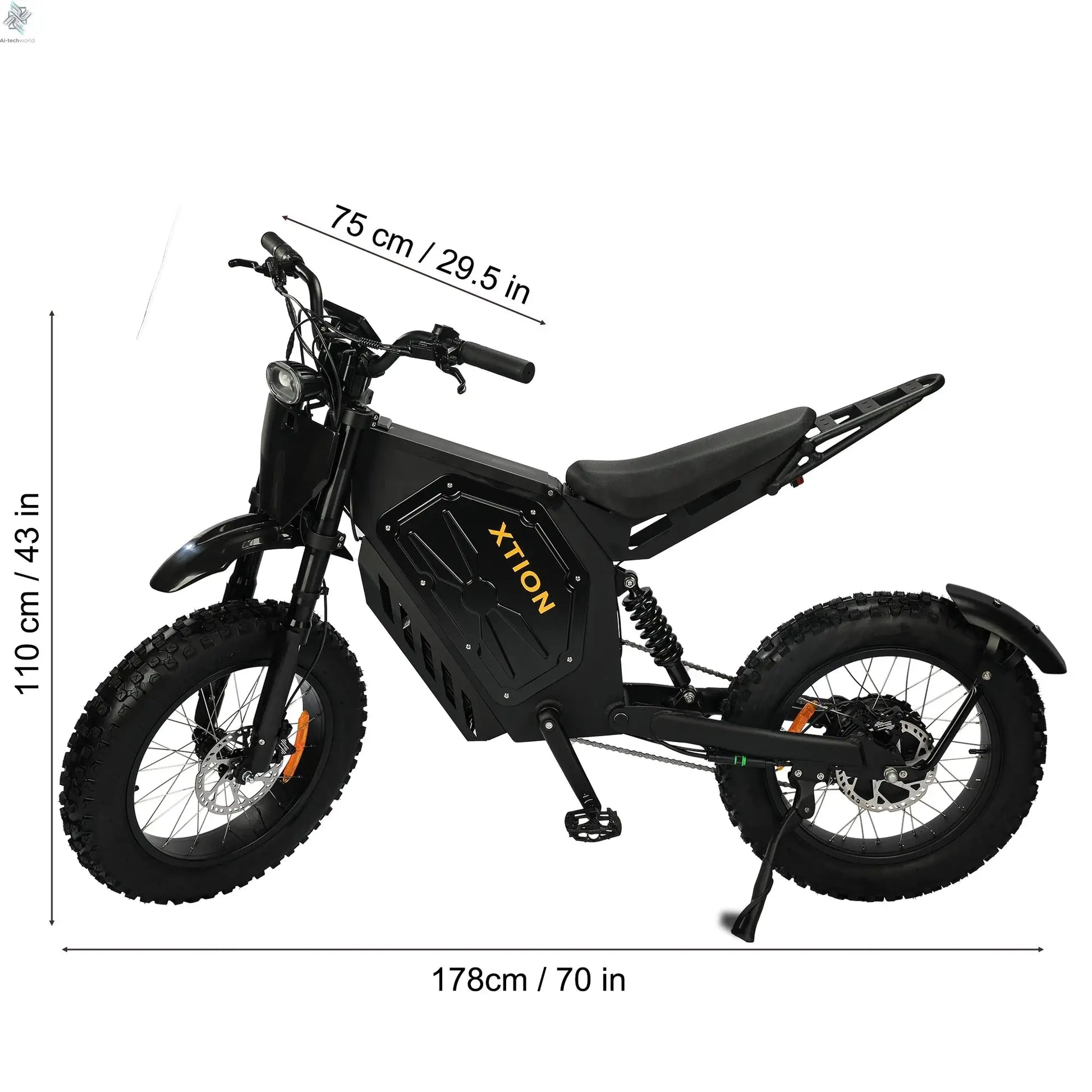 Electric Mountain Bike for Adults, 3000W E-bike , 45 MPH & 60 Miles Range, 60V 25AH Removable Battery Dual Shock Absorber E Bike Ai-TechWorld 