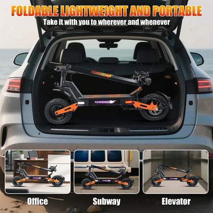Electric Scooter for Adult, 1200W Motor, Folding E-Scooter Up to 40Mph & 30 Miles Range, 11" Off Road Tire Scooter with Dual Sus Ai-TechWorld 