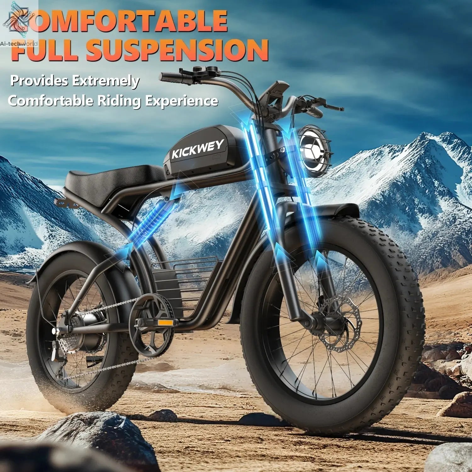 Electric bicycle 20 Inch Fat Tire 32MPH 7 - Speed Mountain electric bike - Ai - TechWorld