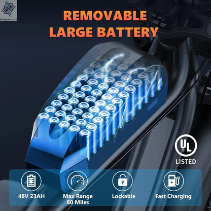 Electric bicycle 20 Inch Fat Tire 32MPH 7 - Speed Mountain electric bike - Ai - TechWorld