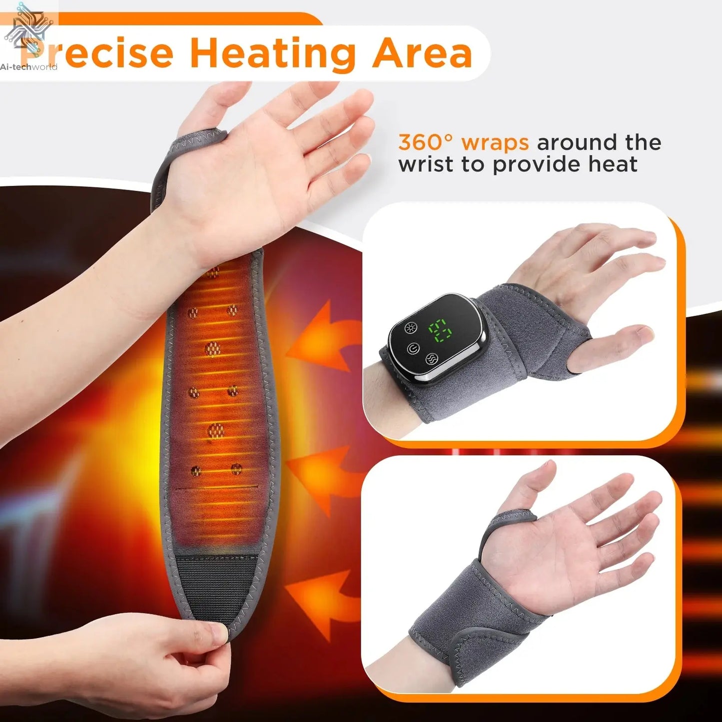 Electric foot and hand massager can vibrate and heat the ankles and ankles, and the bracket joints are portable, which can relax Ai-TechWorld 