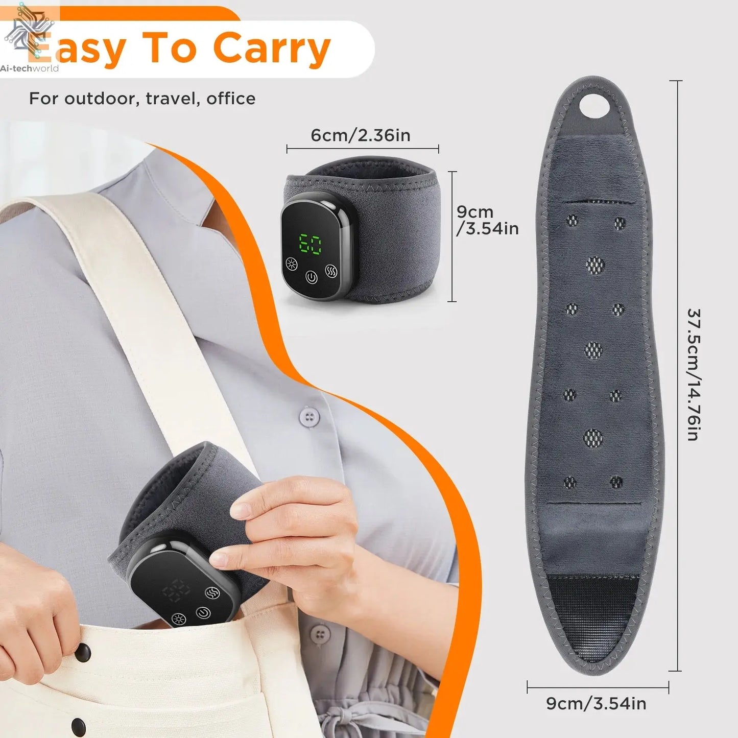 Electric foot and hand massager can vibrate and heat the ankles and ankles, and the bracket joints are portable, which can relax Ai-TechWorld 