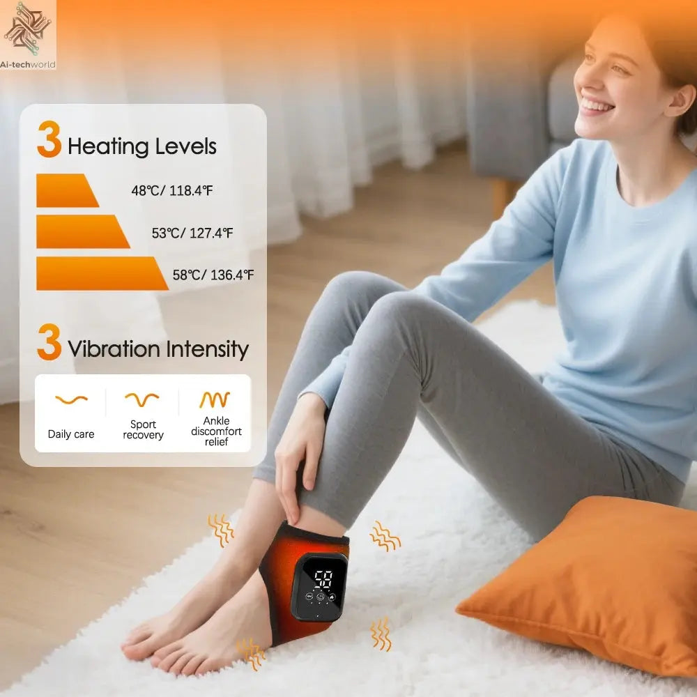 Electric foot and hand massager can vibrate and heat the ankles and ankles, and the bracket joints are portable, which can relax Ai-TechWorld 