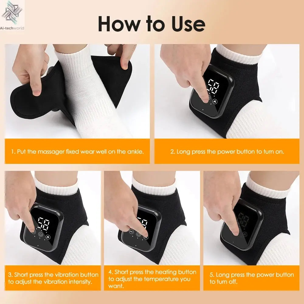 Electric foot and hand massager can vibrate and heat the ankles and ankles, and the bracket joints are portable, which can relax Ai-TechWorld 