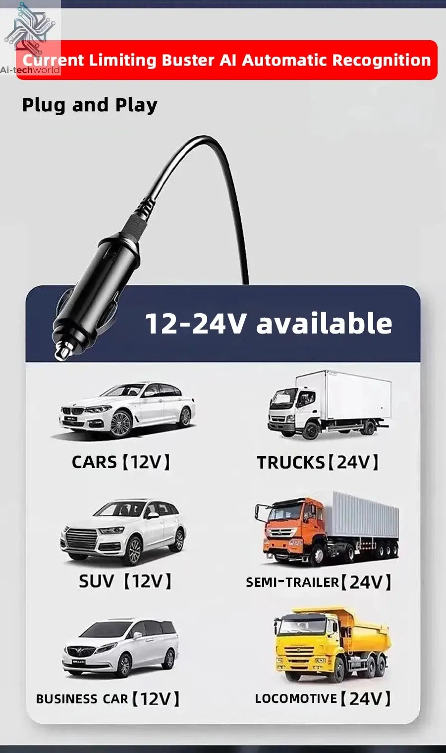 Electric kettle 12V 24V portable car heating cup 500 ml travel heating smart stainless steel insulation artifact OLED display Ai-TechWorld 