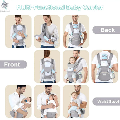 Ergonomic Baby Carrier Backpack Infant Baby Hipseat Carrier Front Facing Ergonomic Kangaroo Baby Wrap Sling Travel Backpack Ai-TechWorld 