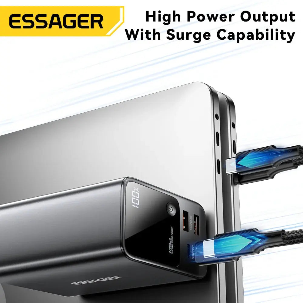 Essager 27000mAh Power Bank 220W PD Fast Charging Fast Charge External Battery Portable PowerBank For iPhone Macbook Pro Laptop Ai-TechWorld 