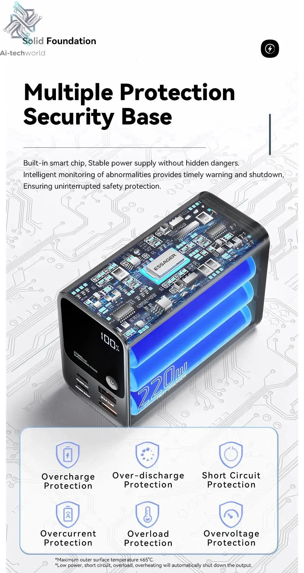 Essager 27000mAh Power Bank 220W PD Fast Charging Fast Charge External Battery Portable PowerBank For iPhone Macbook Pro Laptop Ai-TechWorld 