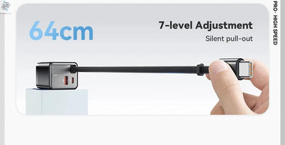 Essager 65W GaN Charger with Retractable Cable PD Fast Charging for Laptop Macbook iPhone 16 15 14 Xiaomi Type-C Phone Charger Ai-TechWorld 