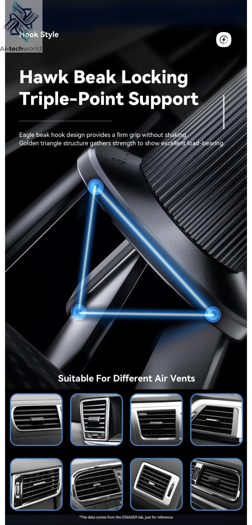 Essager Magnetic Car Phone Holder 15W Wireless Charger Stand For iPhone 17 16 15 14 Max Car Mount Charger for Magsafe LED Light - Ai - TechWorld