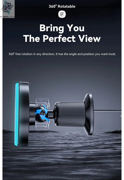 Essager Magnetic Car Phone Holder 15W Wireless Charger Stand For iPhone 17 16 15 14 Max Car Mount Charger for Magsafe LED Light - Ai - TechWorld