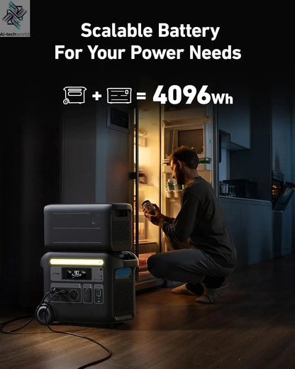 F2000 Portable Power Station, PowerHouse 767, 2400W Solar Generator, GaNPrime Battery Generators for Home Use - Ai-TechWorld